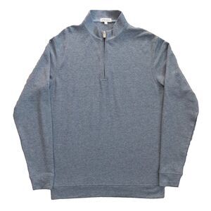 Peter Millar Men's 1/4 Zip Pullover Long Sleeve Blue Golf Sweater Size Large